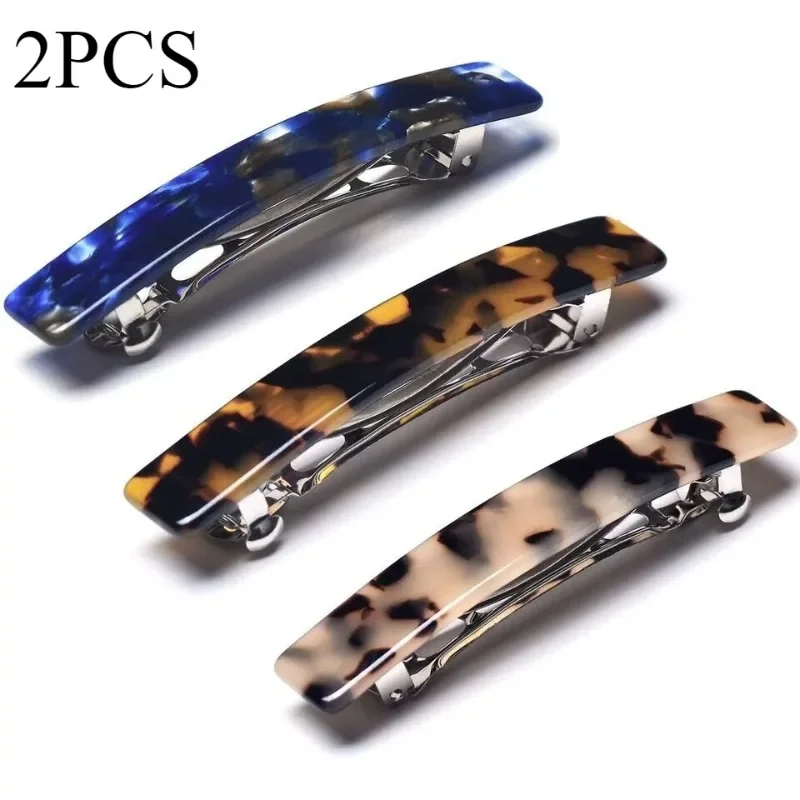 Elegantné leopardové vlasové sponky acetát vinobranie francúzske vlásenky farebné geometrické mramorové jarné sponky jednoduché módne vlasové doplnky