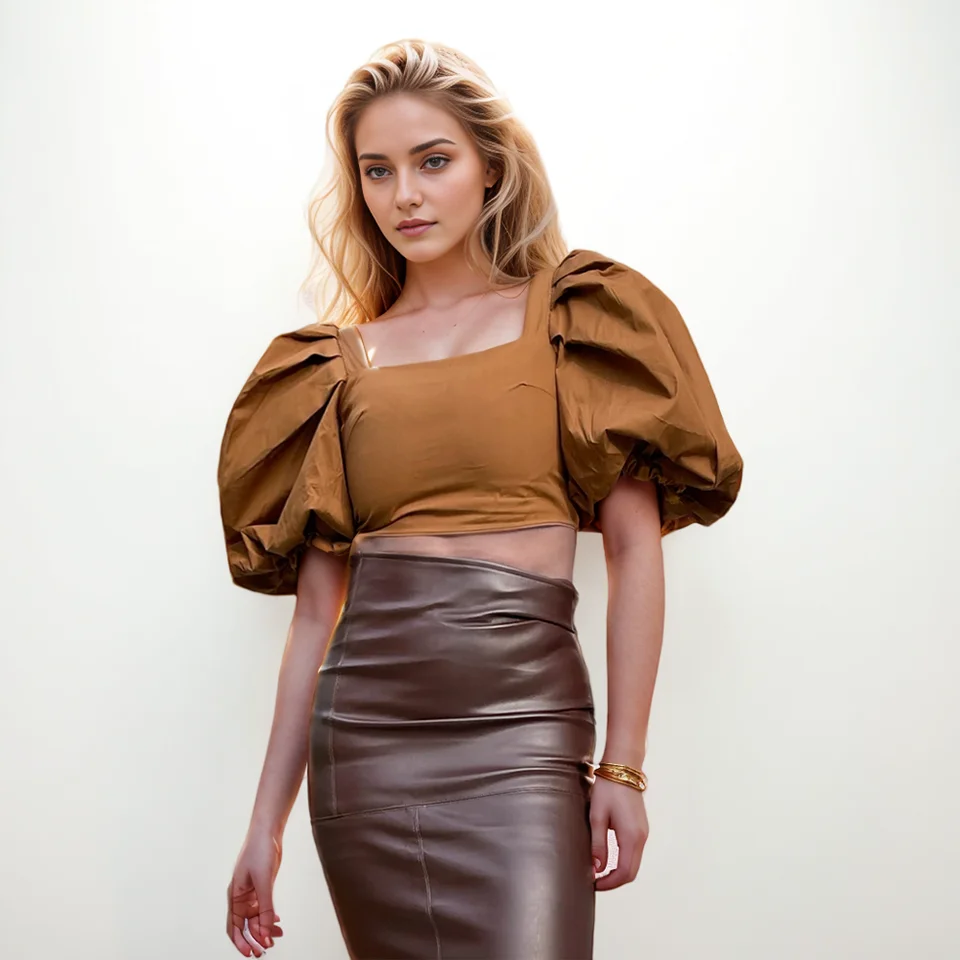 Elegantné pevné košele pre ženy štvorcový golier s krátkym obalom s rukávmi s vysokým pásom patchwork zips cast blouses female 2024 štýl