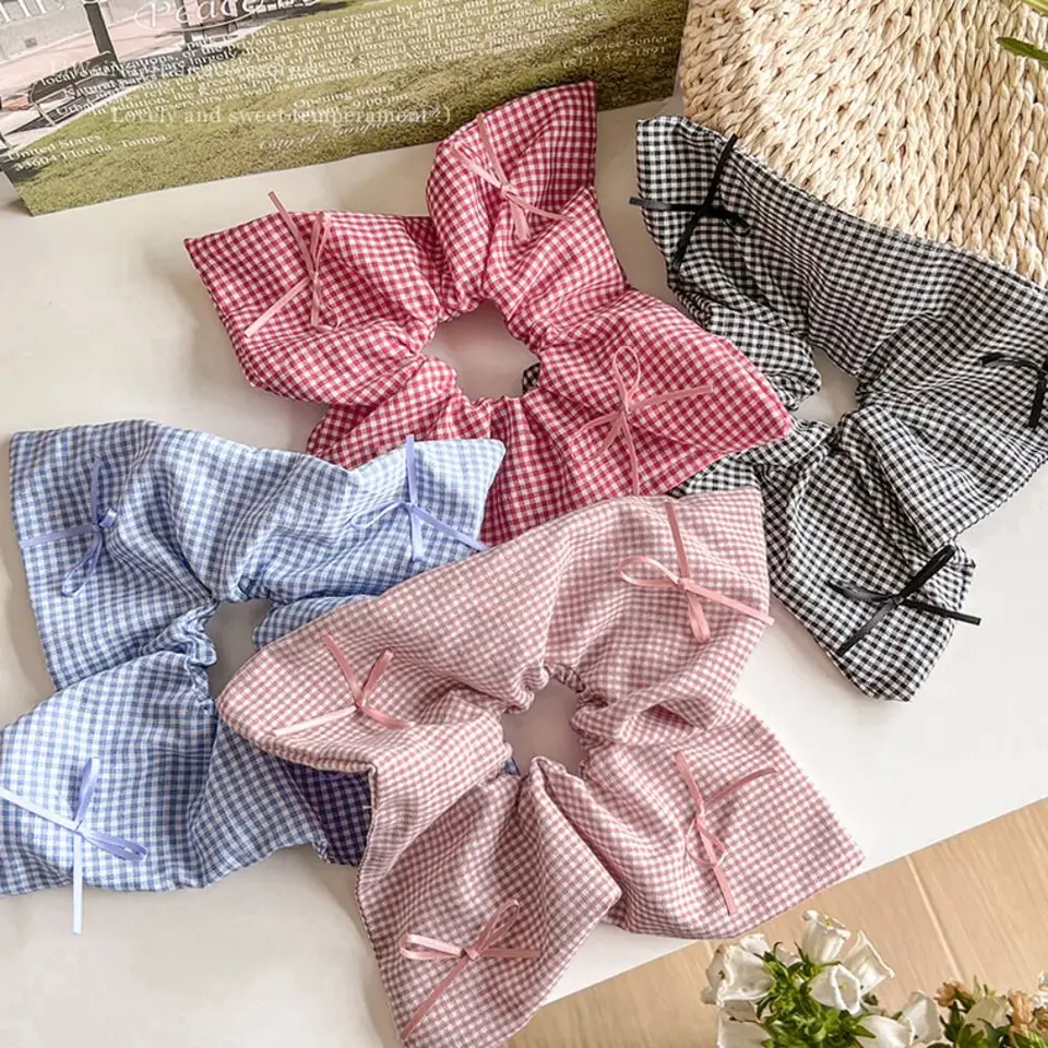 Elegantné štvorcové šatky vlasy scrunchies bowknot koleno vlasové krúžky baletný štýl vlasové doplnky Ženy dievča