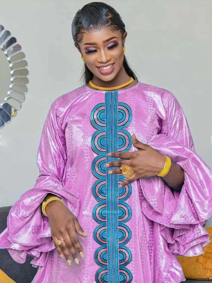 Elegantné ženské večierky oblečenie bazin riche dlhé šaty pre ankara ženy svadobné večerné šaty Boubou Guipure bazin dashiki rúcho