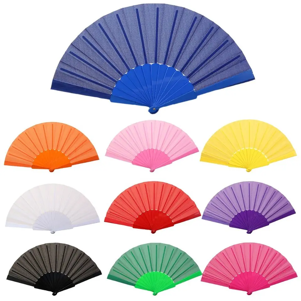 Elegantný skladací ventilátor prenosný handričkový ručný ventilátor Skladacie hodvábne ventilátor vreckovú pre svadby Travel Party Dancing Cosplay