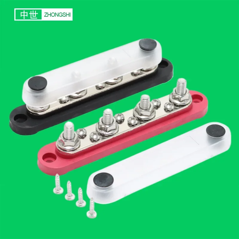 Elektrická batéria BB150-4M8 Elektrická batéria 4 Stud Busbar Distribution Distribution Terminal Block Kladný uzemnený konektor terminálu M8 pre vozidlo automobilu