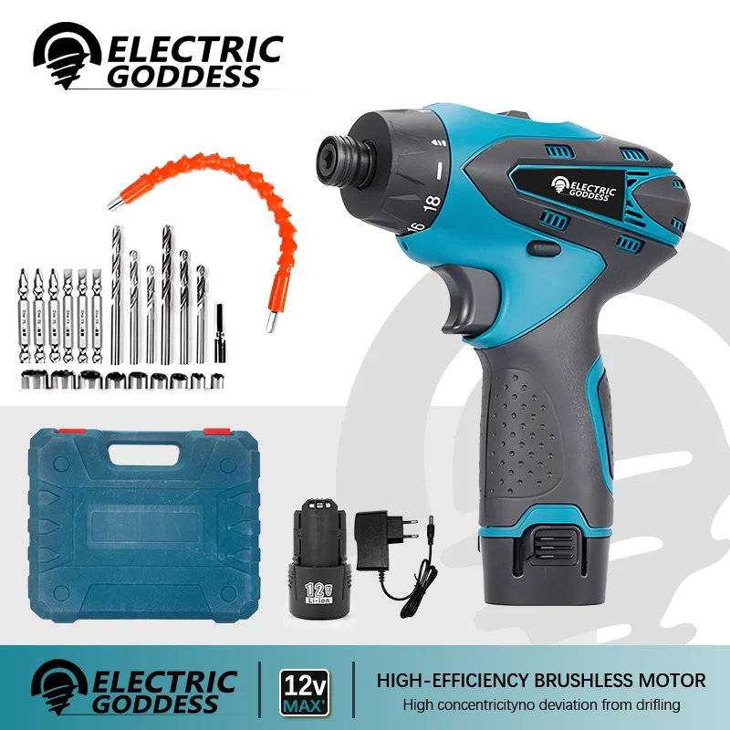 Elektrická bohyňa 12V Elektrické bezdrôtové vŕtanie bezdrôtového skrutkovača domácich majstrov pre domácnosť pre domácnosť pre batériu Makita 18V