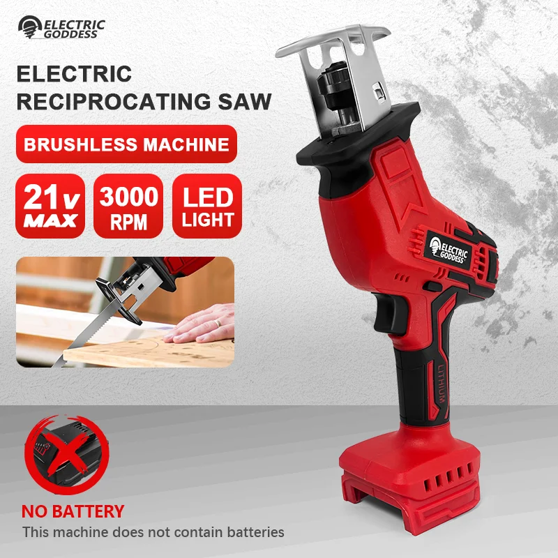 Elektrická bohyňa MDJ004 Brushless Horse Knife Saw Mini Runcheld Electric Recipročná píla Elektrický nástroj Milwaukee Battery