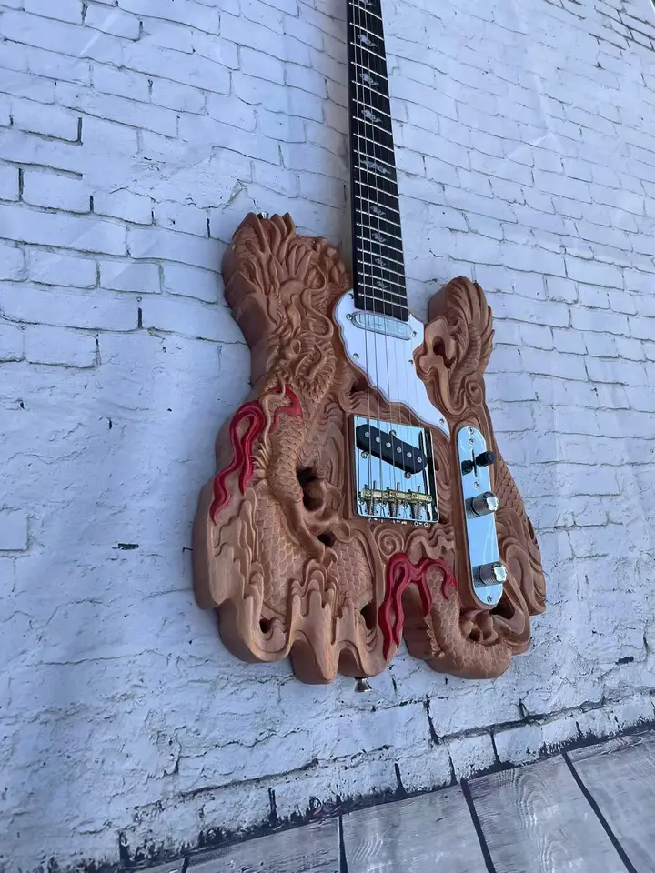 Elektrická gitara 6-akord TL drak v tvare vyrezávanú elektrickú gitar