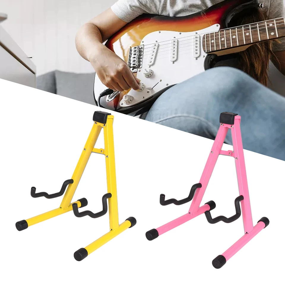 Elektrická gitara stojan Univerzálny skladací nástroj stánok na gitaru pre akustickú elektrickú basovú gitaru