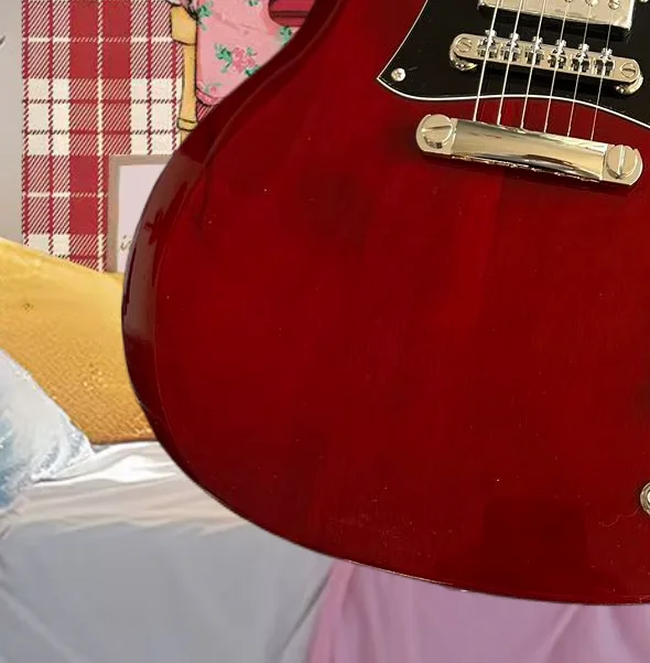 Elektrická gitara, vyrobená z továrne na prispôsobené javorového a broskyňového dreva, dostupná vo viacerých farbách, bezplatná preprava v sklade G-C3