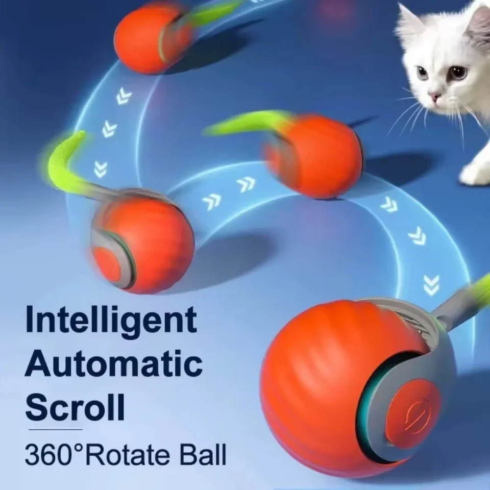 Elektrická guľa pre mačky s periami upútavkami na mačky hračky Intelligent Automatický pohyb aktívny posúvanie interaktívnej mačky hračky domáce zviera