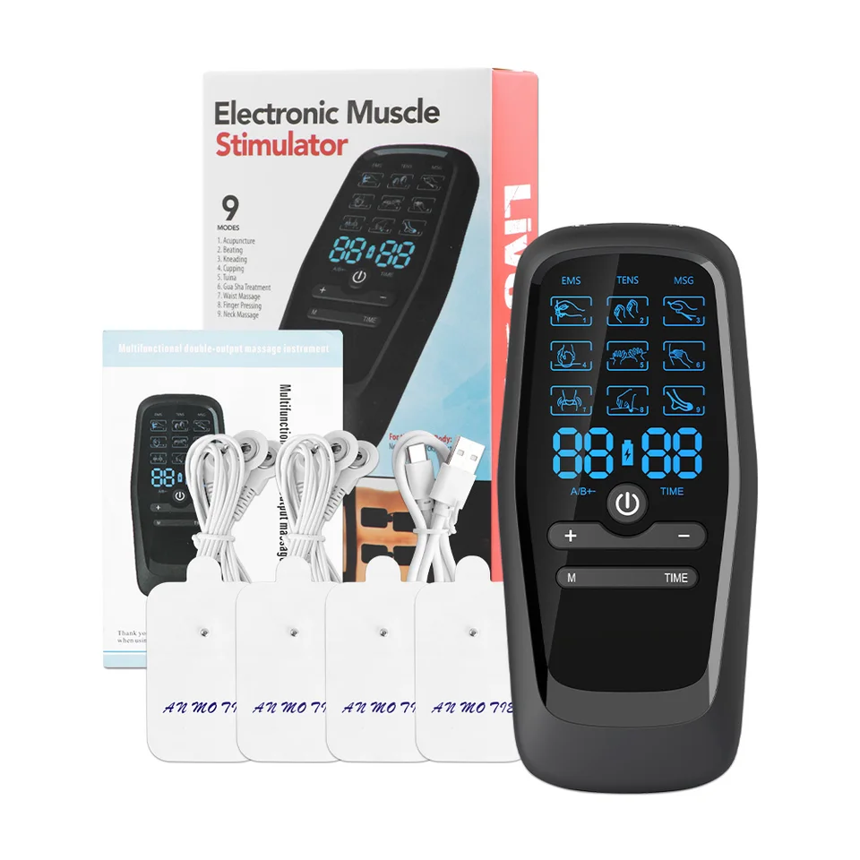 Elektrická jednotka Masáž EMS svaly stimulátora stimulátora pulzného elektrostimulátora tela Massager Meridian Physiterapia Relaxtion Device