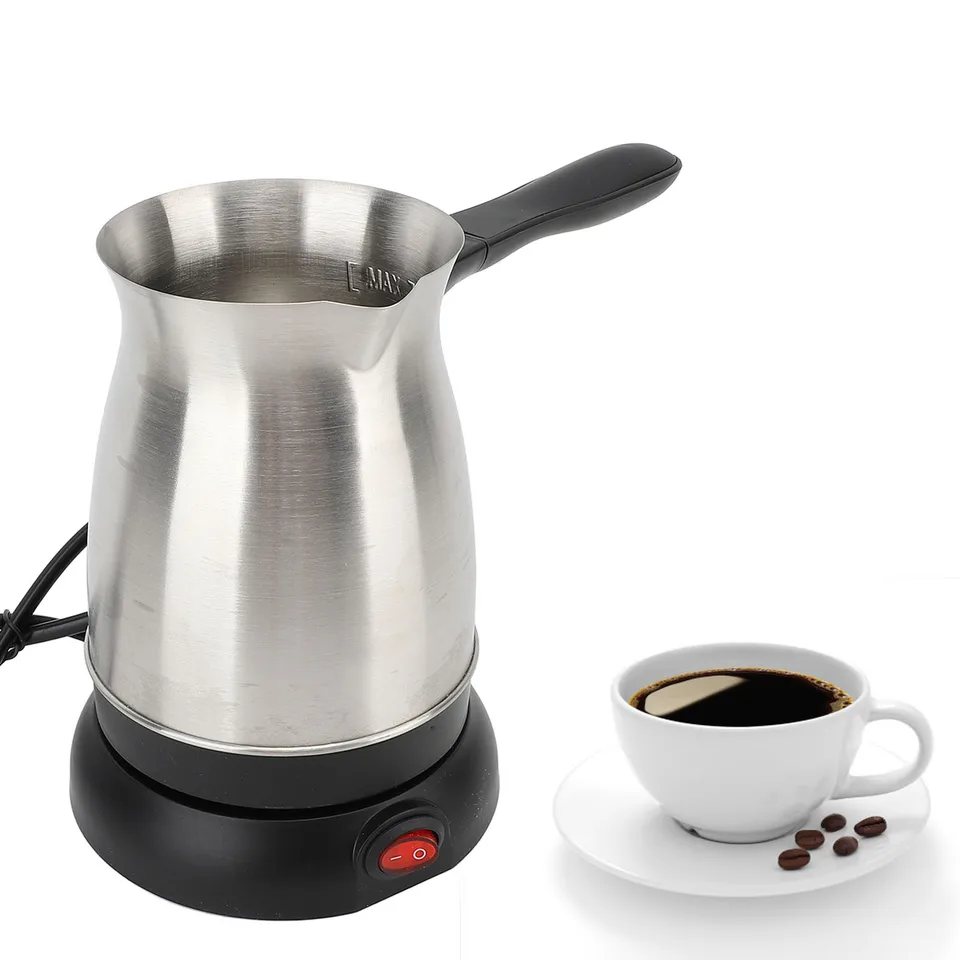 Elektrická kávová hrniec ergonomická rukoväť 600 ml 600 W z nehrdzavejúcej ocele Turkish Coffee Tea Maker kanvica pre dom 110 V USA
