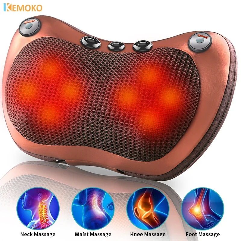 Elektrická masážna krk Massager cervikálna trakčná trakcia Massager automobil zadný vankúš zahriatý masér vibrácií celého tela