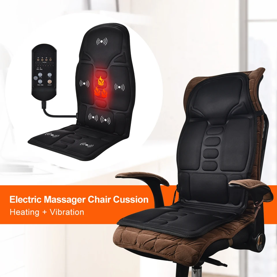 Elektrická masážna podložka Kreslo Vibračné prenosné prenosné stoličky sedadla krk krk bedrová bolesť pri úľave Massager pre domácu kanceláriu
