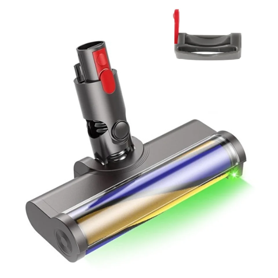 Elektrická podlahová kefka pre Dyson V7 V8 V10 V11 V15 Vákuová pripevnená hlava hlavy hlavy kefy so zeleným LED svetlom