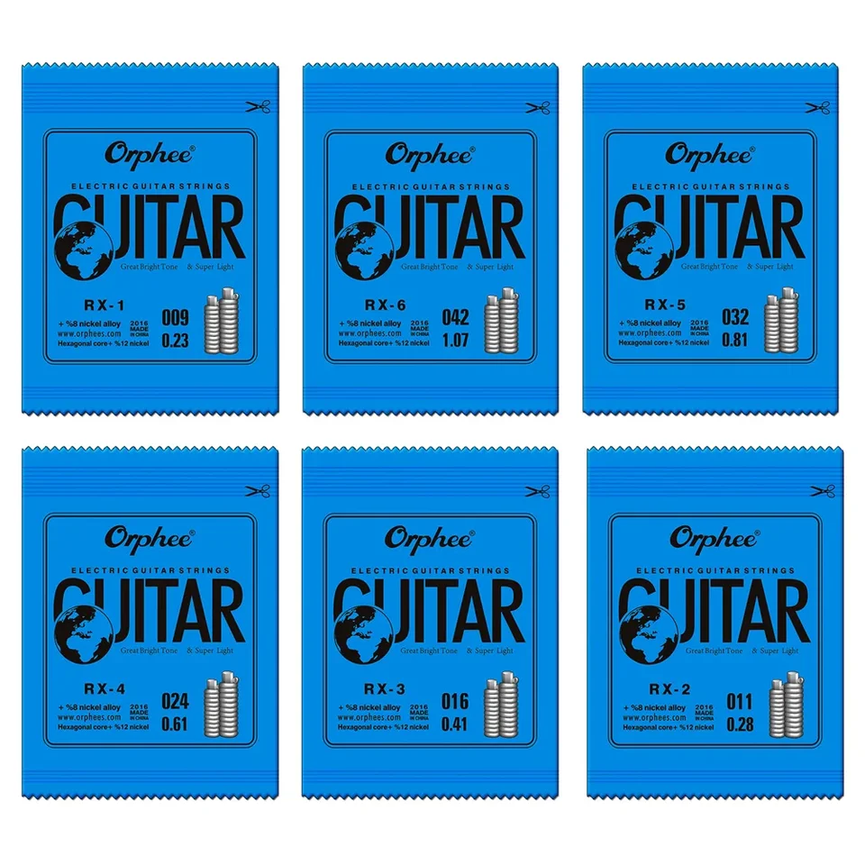 Elektrické gitarové reťazce Orphee RX Stredne uhlíková oceľ Hexagonálna hexagonálna jadro Austenitic zliatiny rany Guitar And Accessories