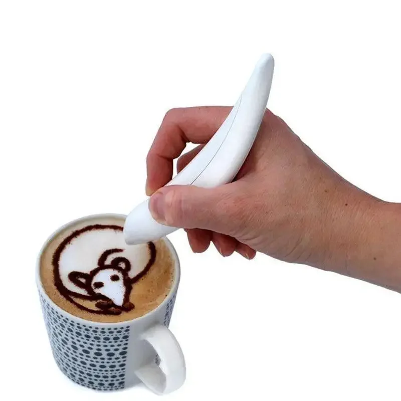 Elektrické kávové pero korené pero latte mliečne umelecké pero pre kávové koláčové dekorácie pero, ktoré môžete kresliť v kaviarni barista náradie bar