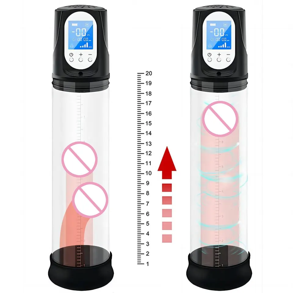 Elektrické LCD elektrické penisové čerpadlo Penis Penis zväčšenie rozširovania čerpadla Penis Tréner muž masturbátory pohár pump pump Sex Hračky pre mužov