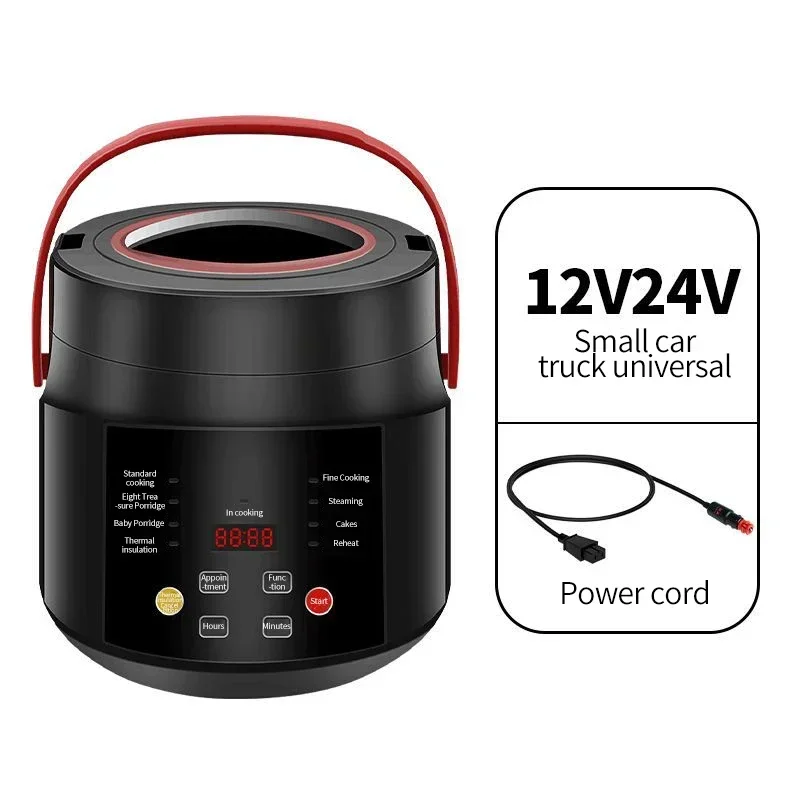 Elektrické mini ryžové variče Multicooker Prenosné auto ryžové kuchárka 12V 24 V kuchár pre auto a nákladné auto anglické menu