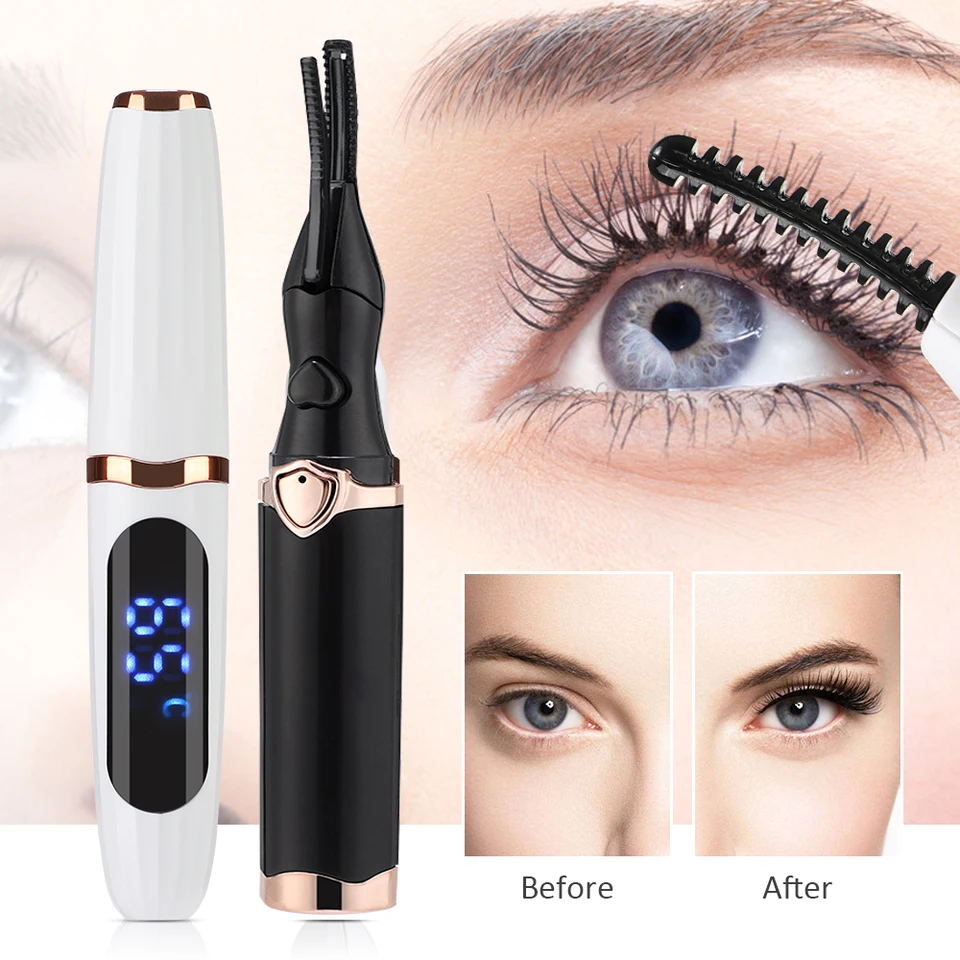 Elektrické vyhrievané riasy natáčanie USB nabíjateľné mihalnice natáčky natáčanie rýchle ohrievanie prírodné natáčanie mihalníkov Dlhodobý makeup