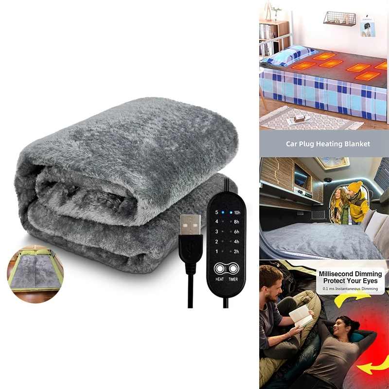 Elektrické vykurovacie prikrývky USB ohrievača prikrývka plyšová zima zima nastaviteľná načasovanie teploty Vykuchovanie podložky 150x160 cm