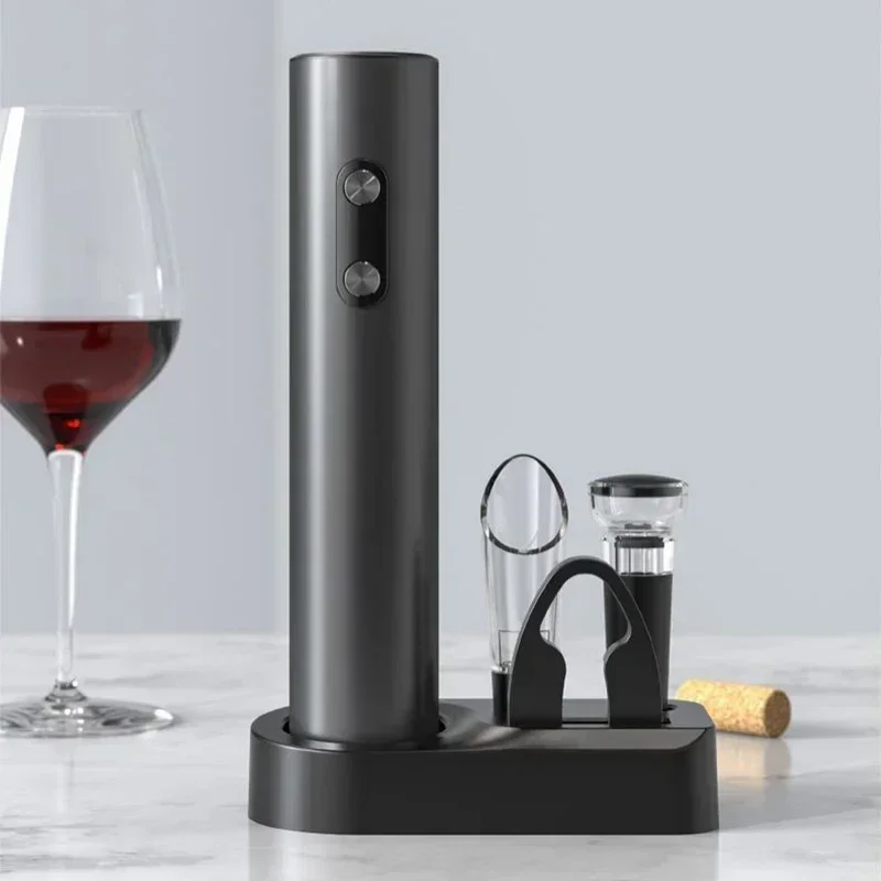 Elektrické víno otvárač vína nalievač automatické červené víno pivo čiapka vákuum zátka Storage Storage Base kuchynské náradie Conscrew vino