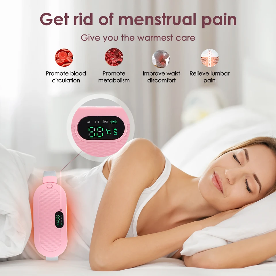 Elektrické zahrievacie podložka Ženy Vibrátor perióda bolesť bolesti Zariadenie Menštruačný kŕč Massager krvný obeh brušného pásu Ohrievač pásu
