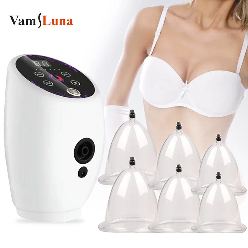 Elektrické zväčšenie prsníka Massager Busta Busta Busta Buttocka Vákuová terapia Machine Masáž prsníka so 6 šálkami