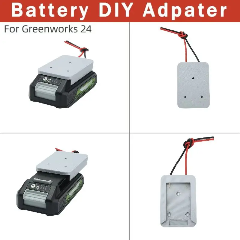 Elektrický adaptér kolies pre GreenWorks 24V batéria 14awg konektory pre DIY Diaľkové ovládanie automobilových hračiek Roboty diaľkového ovládania nákladných automobilov