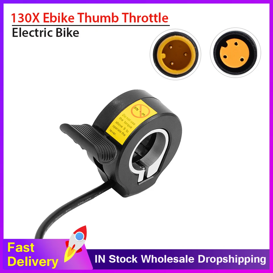 Elektrický bicykel 130x Akcelerátor Thumb Thumb Thumb pre Ebike 12v-72v škrtiace škrtiace škrtiace 3 kolíky