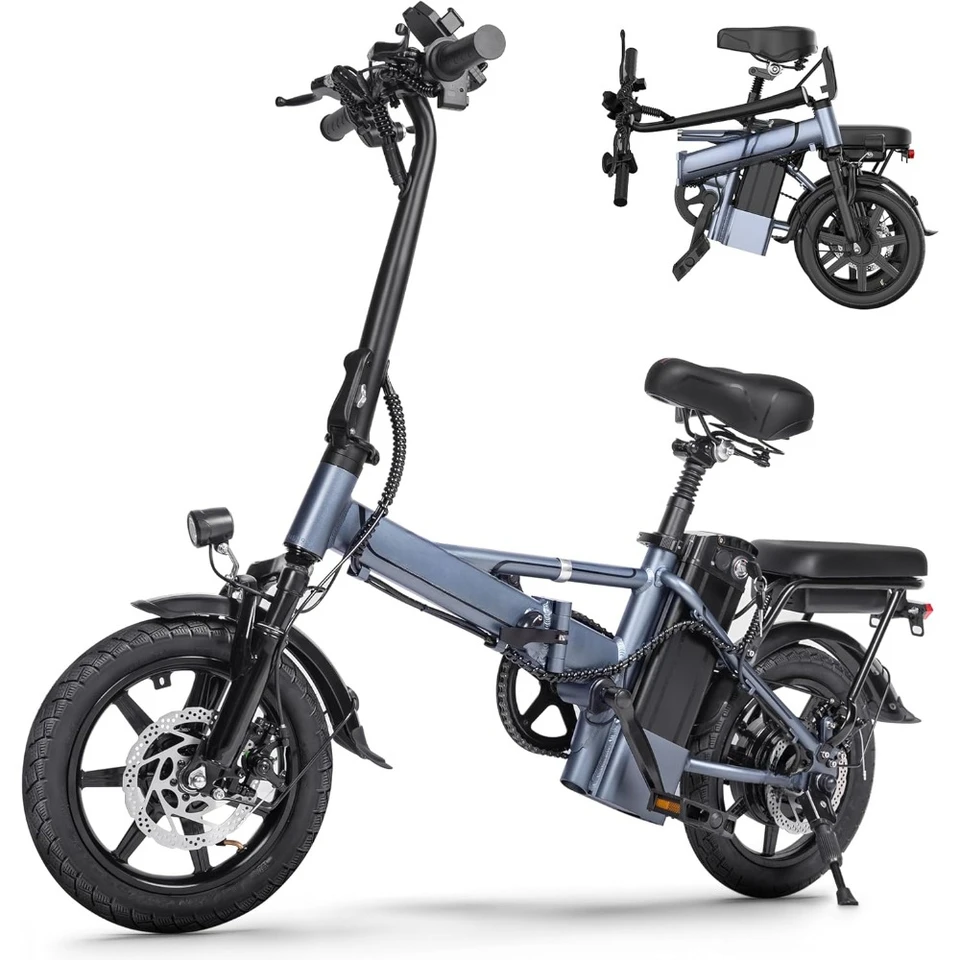 Elektrický bicykel, 750 W maximálny skladací ebike, maximálna rýchlosť 22 mph, 499,2/749Wh odnímateľná batéria, 14 