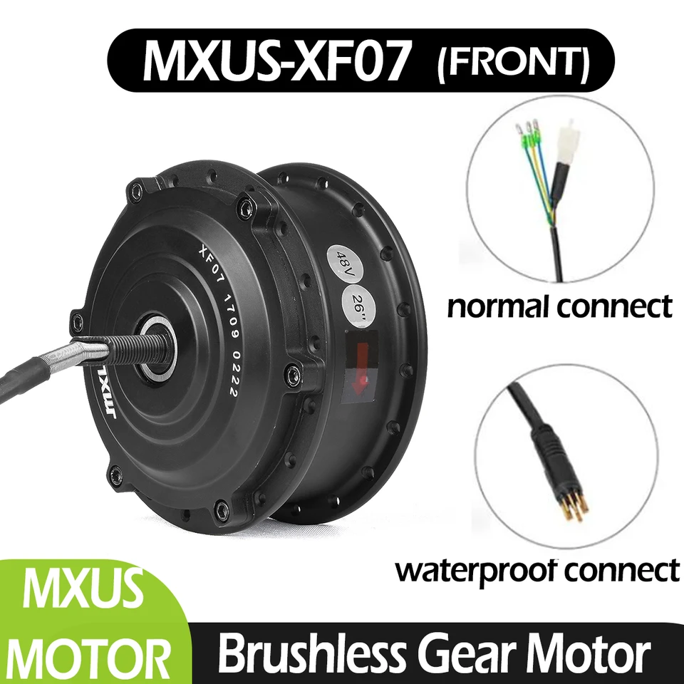Elektrický bicykel inteligentný motor MXUS XF07 24V/36V/48V 250W 350W EBIKE Front Hub Motor Vysoká rýchlosť s vodotesným predlžovacím káblom