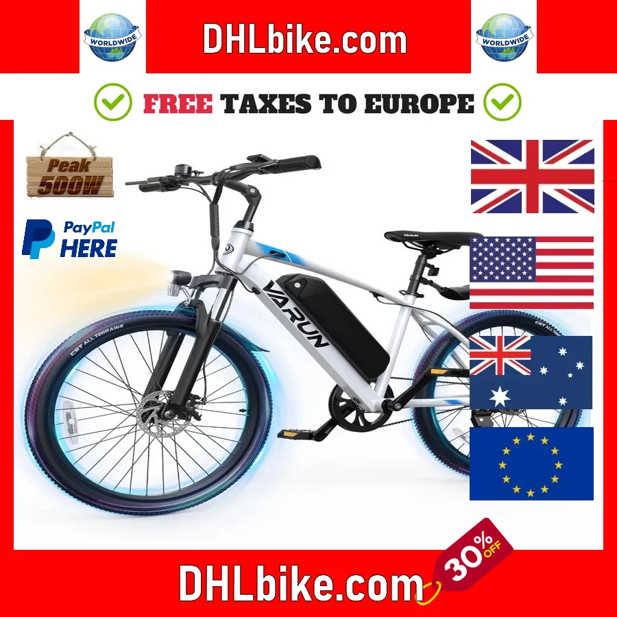 Elektrický bicykel pre dospelých, 350 W 20 mph dochádzajúci Ebike s odnímateľnou batériou 36 V, s zavesením na prednej vidlici a dvojitými kotúčmi diskov