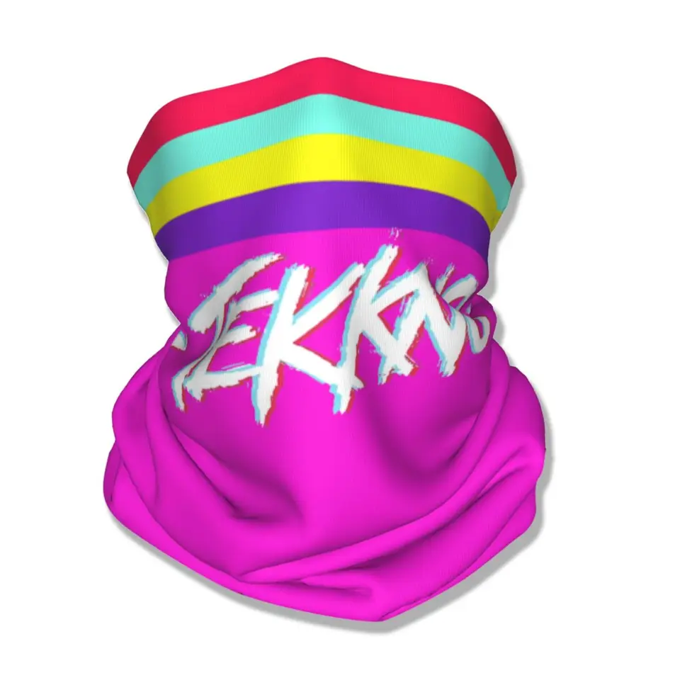 Elektrický callboy tekkno bandana krk gaiter tlačený nemecký hudobný obal šál