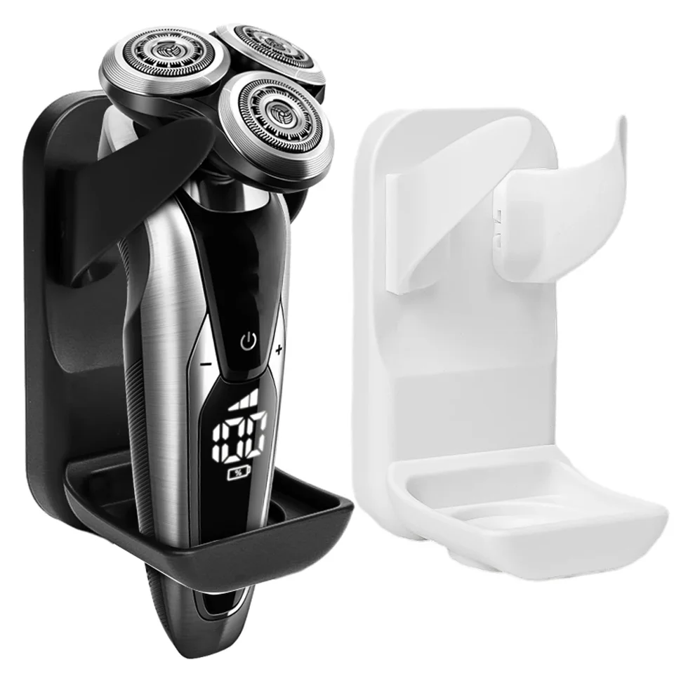 Elektrický holiaci strojček lepivé lepiace stenu namontovanú poličku Razor Hanger Storage Organizátor pre kúpeľňu