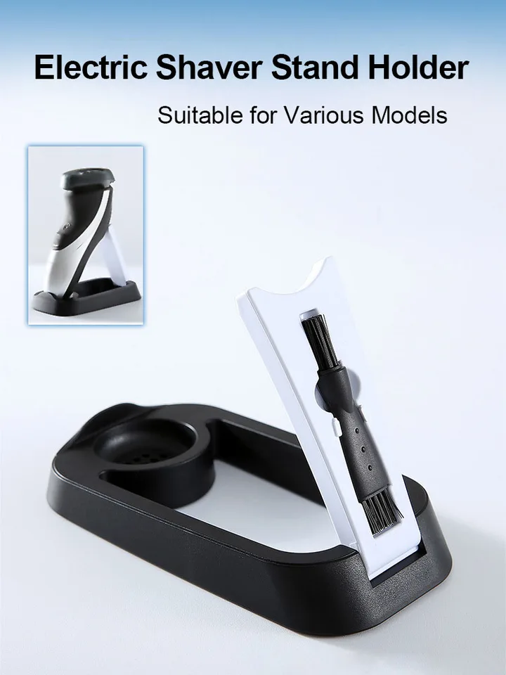 Elektrický holiaci stánok držiak Universal Razor Support Držiteľ s čistiacim prostriedkom na čistenie kefy pre rôzne modely