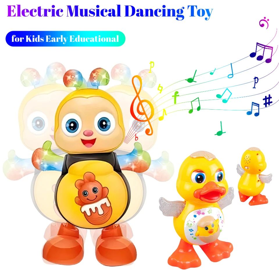 Elektrický hudobný tanečný včela pre deti predškolské vzdelávanie vzdelávacie hračky darček interaktívny spev Dancing Dancing Dancing s bleskovým svetlom