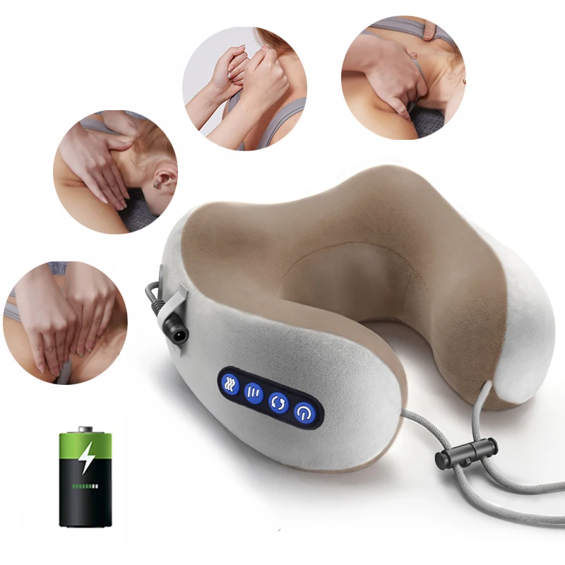 Elektrický krk Massager u vankúš v tvare multifunkčný prenosný rameno krčka maternice cestovanie domovom automobilu relax masáž vankúš