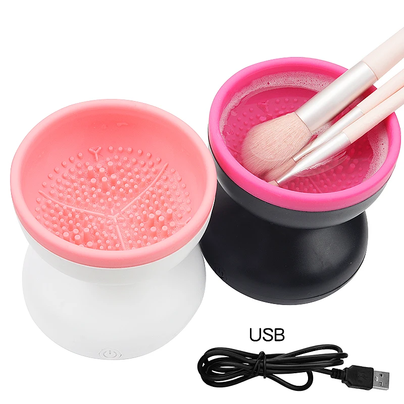 Elektrický make -up čistiaci stroj prenosný automatický nástroj USB Cosmetic Brush Cleaner Tools pre všetky veľkosti kozme -up kefy set kefy
