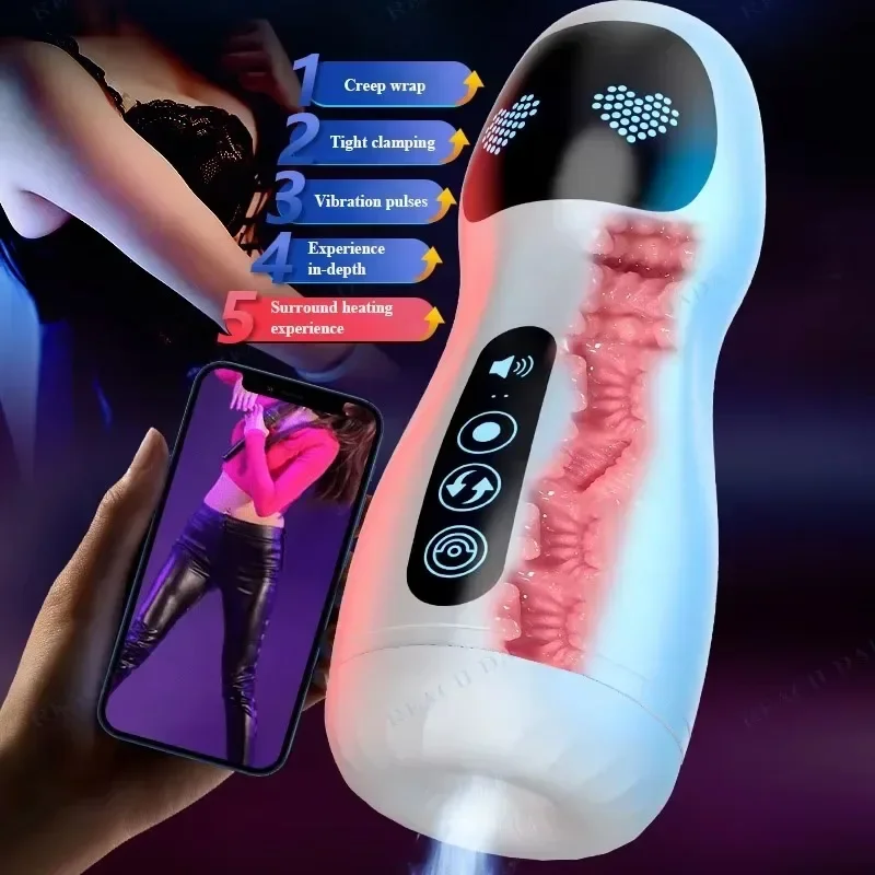 Elektrický masturbácia pohár fajčenia vibrácie Realistc vagína super sexuálne skúsenosti Muž Masturbátor erotické hračky Men Sex Hračky