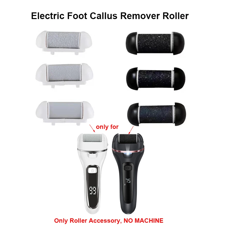 Elektrický mlynček na mlynčeky na nohy, removerový remover Callus výmenný valcový pračk 3ks