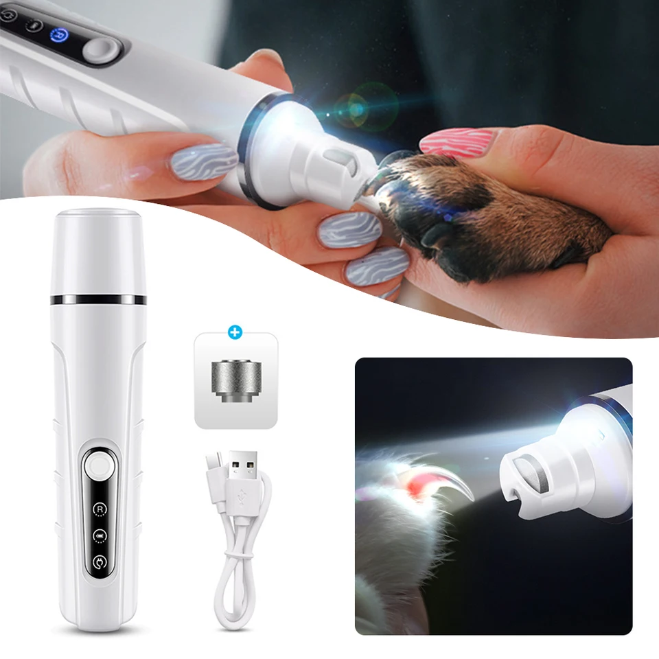 Elektrický mlynček na nechty Pet s LED svetlom mačacích psí