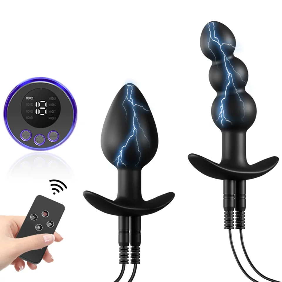 Elektrický nárazový pulz Pulz Anal Plug Plužné guľôčky stimulátor orgazmus vagina prostata masážna plužba plug s ženskými masturbáciami dospelých pohlavné hračky