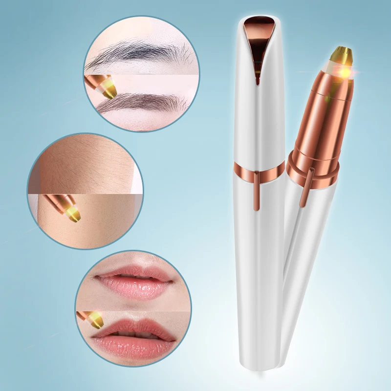 Elektrický obočie zastrihávač make -up bezbolestné očné obočie epilátor Mini holiaci holiaci strojčeky prenosný odstraň vlasov na tvár pre ženy depilátor