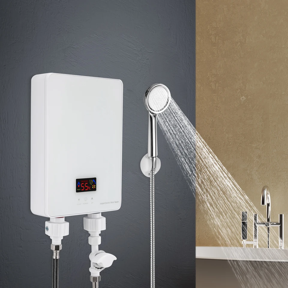 Elektrický ohrievač vody bez nádrže 220V 6000W okamžitý ohrievač vody so sprchovacími hlavou IPX4 Ohrievač vody odolný voči vode do kuchyne