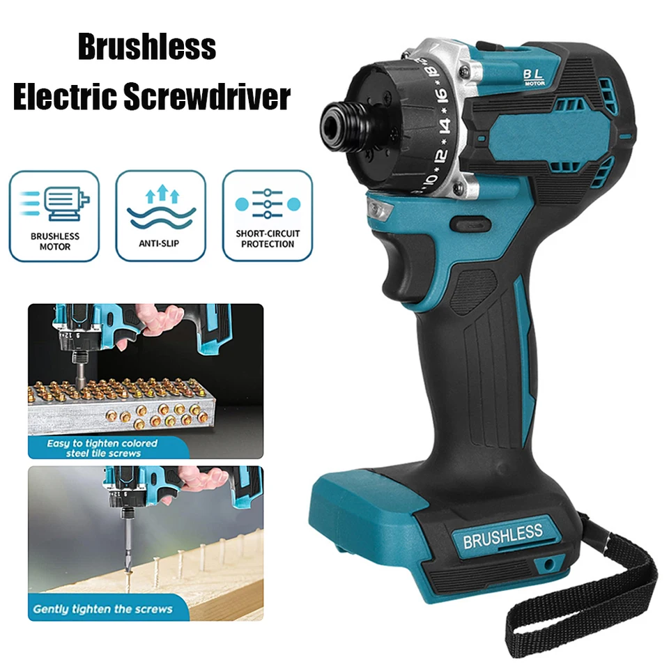Elektrický skrutkovač bez kefy pre batériu Makita 18V (nezahrnúť) Elektrický kľúč bezdrôtového skrutkovača vodiča