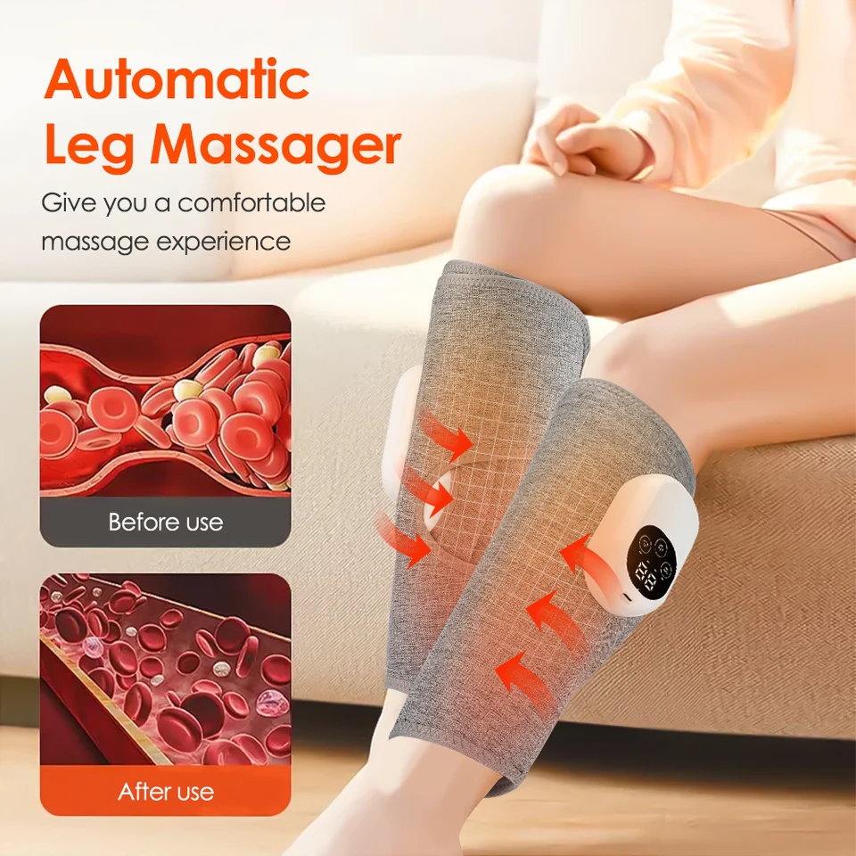 Elektrický tlak vzduchu lýtkovo Massager bezdrôtové zahrievanie airbagu Compression Svalc Relax lýtkovo masáž krvný obeh krvného obehu