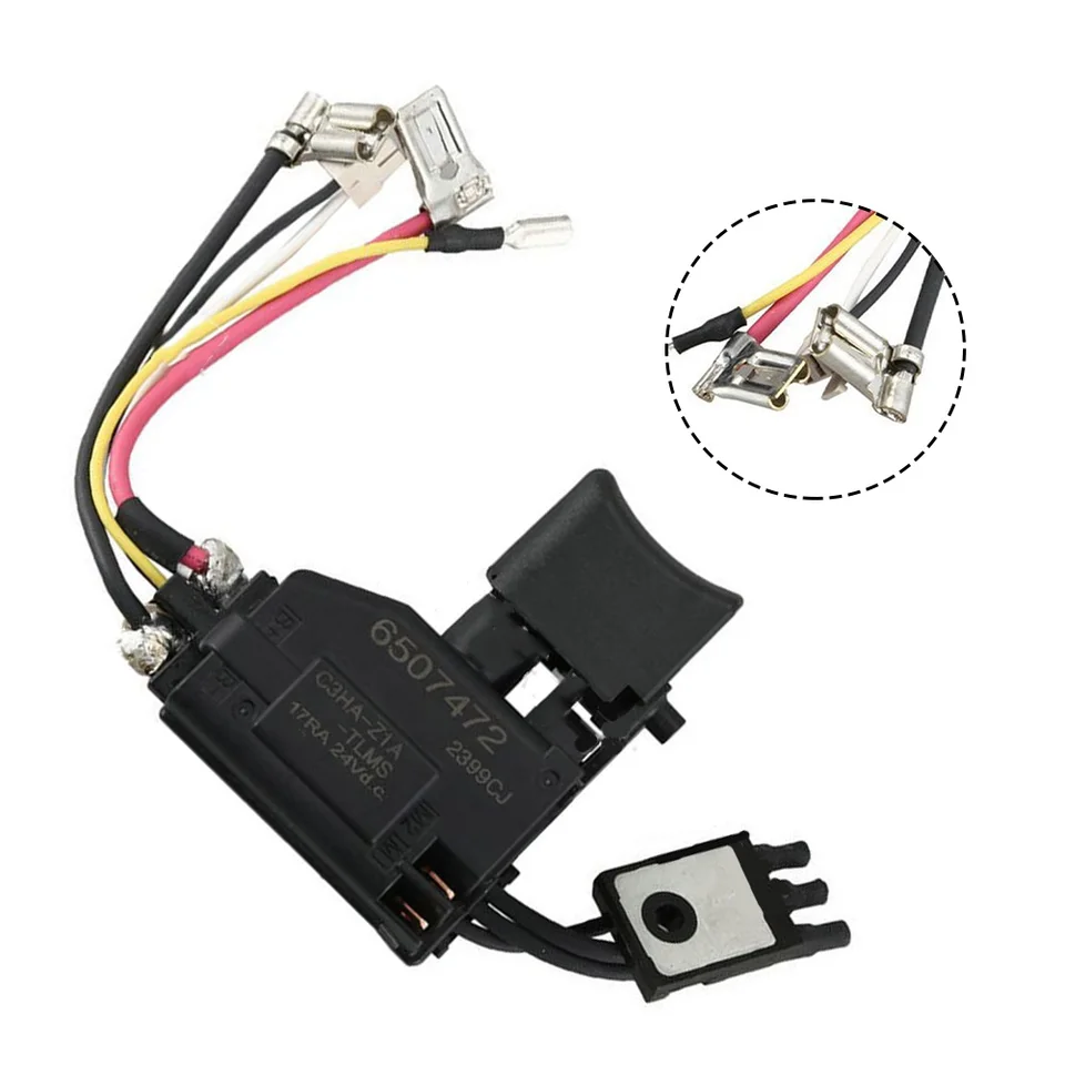 Elektrický vŕtací spínač 650747-2 650731-7 650637-9 Spúšťací spínač Spustenia tlačidla rýchlosti pre BDF456 BDF44 6DF453D Vŕtacie diely