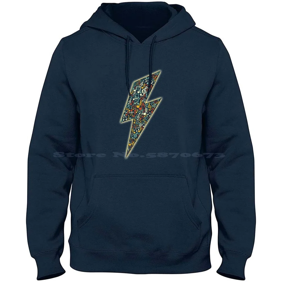 Elektro hudba DJ Lightning Bolt Musical Notes Disco Music 100% Pure Cotton Hoodie Tshirt Lightning Bolt Aladdin Sane Cool a