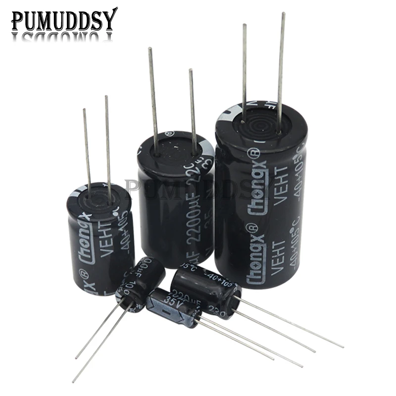 Elektrolytický kondenzátor 10V 16V 63V 100V 160V 450V 22UF 47UF 100UF 220UF 470UF 1000UF 10000UF 2.2UF 10UF Čierny kondenzátor 2-50ks