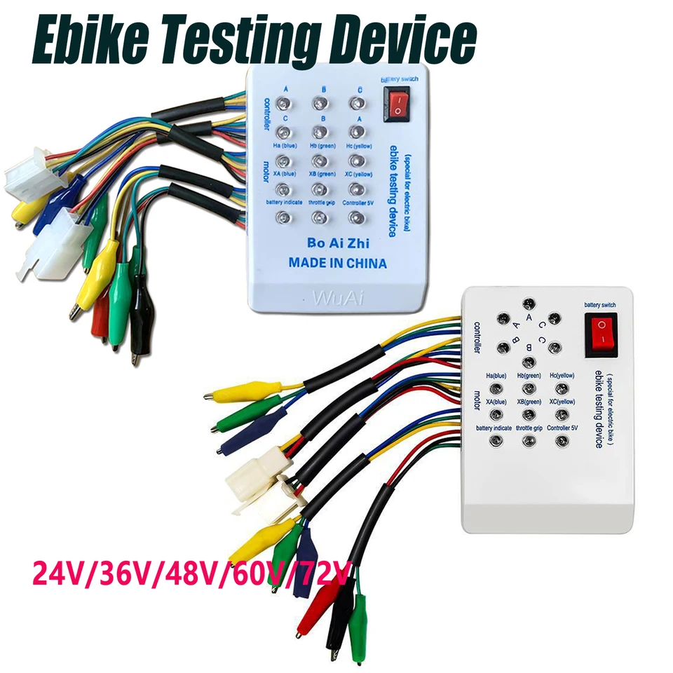 Elektromobilné opravy zariadenia 24v/36v/48V/60V/72V E-bicykel tester Detektor údržby detektora Brushless Motor Hall Controller