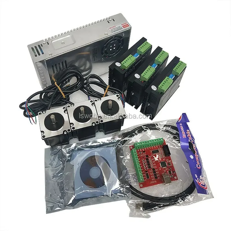 Elektronická súprava CNC Router 4ks DM542 Ovládač +4ks NEMA23 DC Motor +350W 36V napájací zdroj +4axis mach3 Motívna karta
